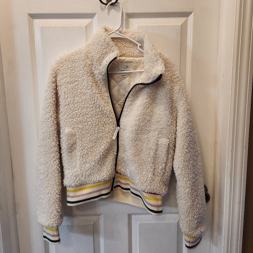 Ivory Ella Teddy Zip-up Jacket